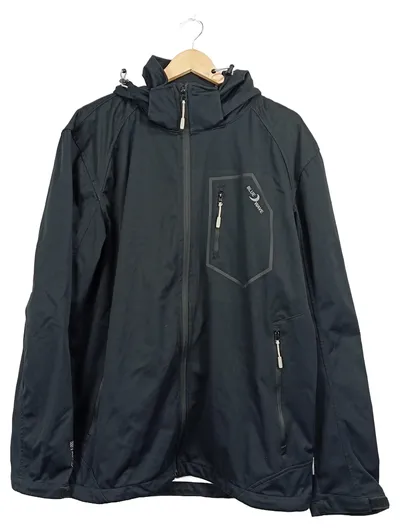 Blue Wave Herren Outdoorjacke Softshell Kapuze Grau Gr. XL