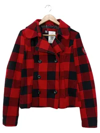 Be Cool Damen Outdoorjacke Holzfällerjacke Kariert Rot Schwarz Gr. M 1