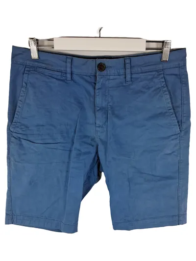 Superdry Herren Chino Shorts W32 Blau Baumwolle Casual Kurze Hose