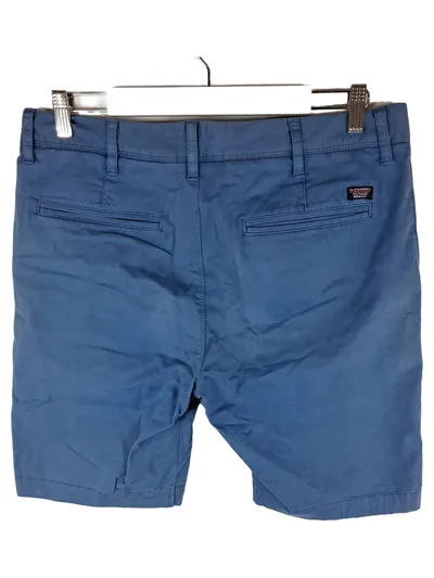Superdry Herren Chino Shorts W32 Blau Baumwolle Casual Kurze Hose