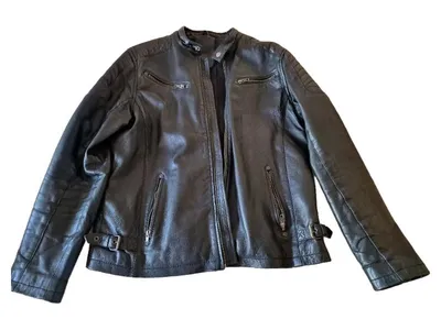 Finchman Lederjacke Herren Gr. 50/L Schwarz Casual Urban
