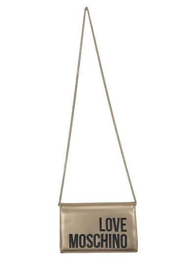 Love Moschino Clutch Umhängetasche Gold Kettentasche Damen Abendtasche