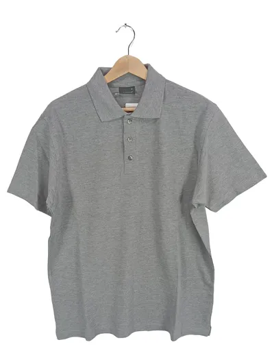 Promodoro Poloshirt Herren Gr. M grau meliert Kurzarm Baumwolle
