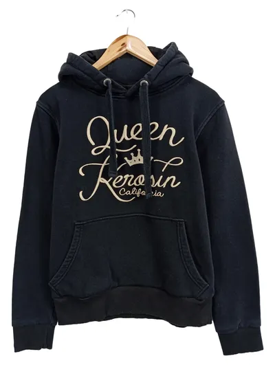Queen Kerosin Damen Kapuzenpullover Hoodie Schwarz Gr. 40/L Casual