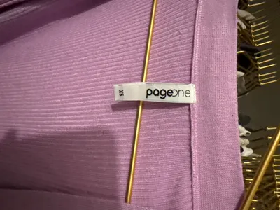 Pageone Damen Strickjacke Cardigan Rippstrick Lila Gr. XS 34