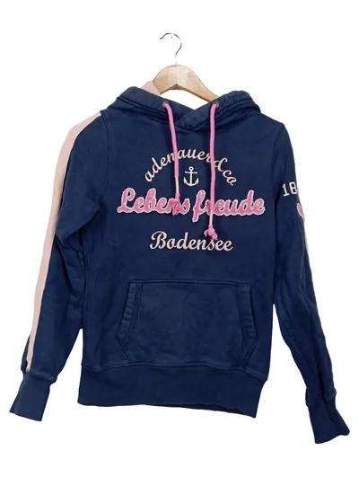 Adenauer Damen Kapuzenpullover Lebensfreude Bodensee Gr. 34/XS Blau Casual