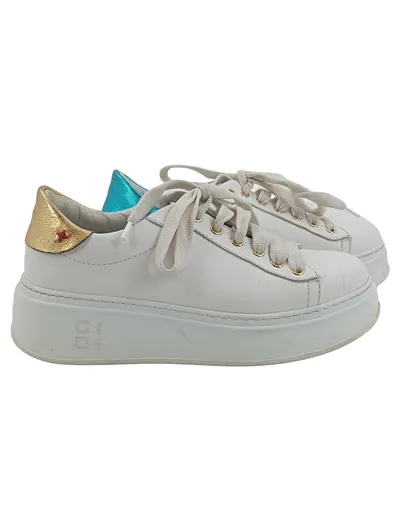 GIO+ Damen Schnürschuhe Sneaker Weiß Gr. 37 Modern Freizeit