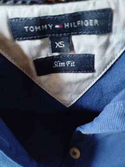 Tommy Hilfiger Damen Poloshirt Slim Fit Blau Gr. XS 34