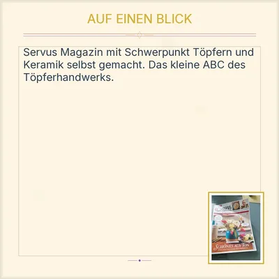 Servus Magazin Februar 2020 Töpfern Keramik DIY Kreativität