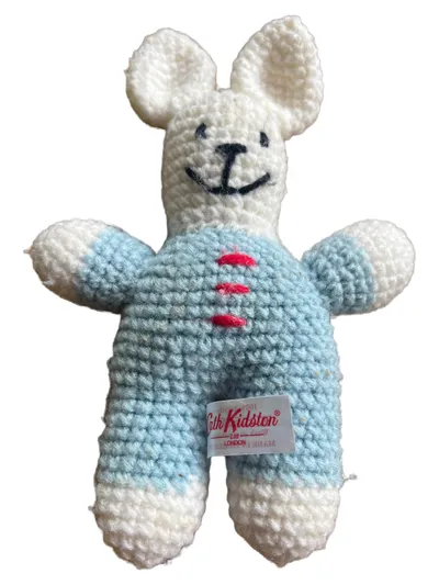 Cath Kidston Baby Kuscheltier Hase Stofftier gestrickt Blau 17cm