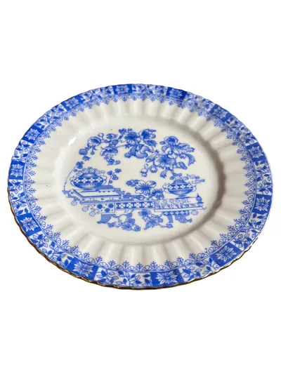 Schumann Arzberg China Blau Wandteller Porzellan 18cm Blumen Klassisch
