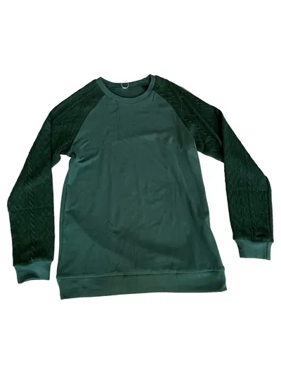 DUOEASE Damen Sweatshirt Grün Gr. 38/M Langarm Casual Oberteil