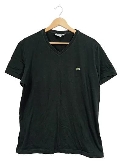 Lacoste Herren T-Shirt V-Ausschnitt Schwarz Regular Fit Gr. L