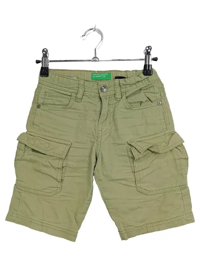 United Colors of Benetton Kinder Cargo Shorts Oliv Gr. 110 Baumwolle