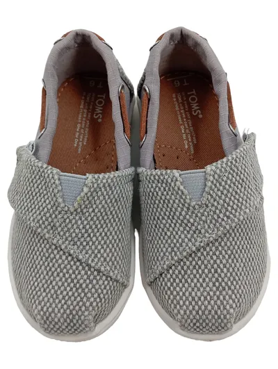 TOMS Kinderschuhe Lauflernschuhe Gr. 22 Grau Textil Slip-On