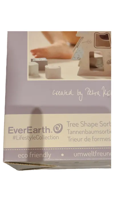 EverEarth Tannenbaum Sortierspiel Pastell Holz Steckspiel ab 12 Monate