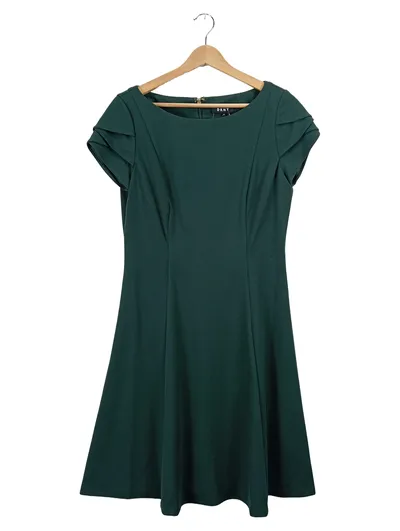 DKNY Damen Businesskleid Gr. 10/38 Grün A-Linie Elegant
