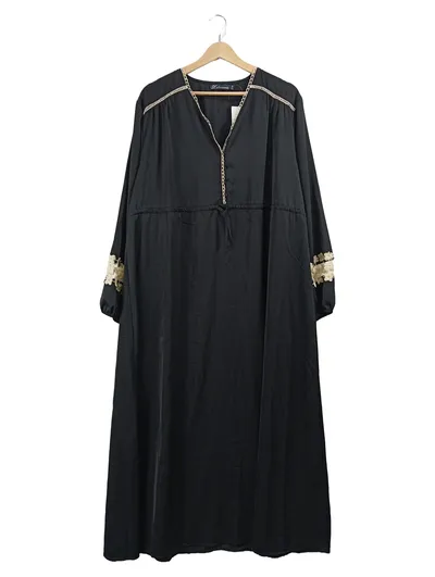 L'OLIVE VERTE Abendkleid Damen Gr. 38 Schwarz Maxikleid Spitze Elegant