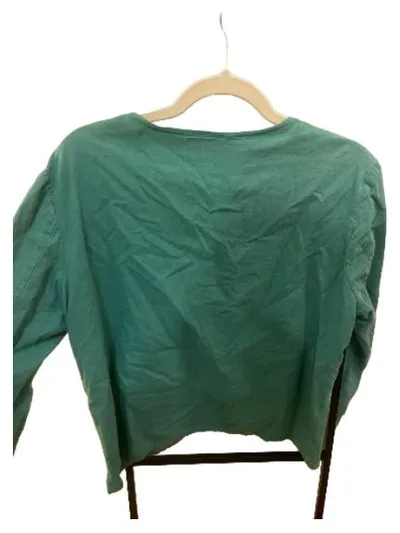 Amy Vermont Damen Jacke Gr. 40 Türkis Bohemian Stickerei Baumwolle