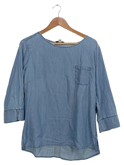 comma, Casual Identity Damen Bluse Gr. 38/M Lyocell Jeansoptik Blau