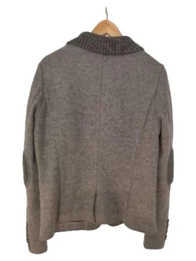 Cinque Damen Strickjacke Blazer Gr. 42 Grau Meliert Leinen Mix Business