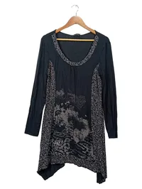 Boysen's Damen Langarmshirt Animal Print Schwarz Gr. 38/M Casual 1