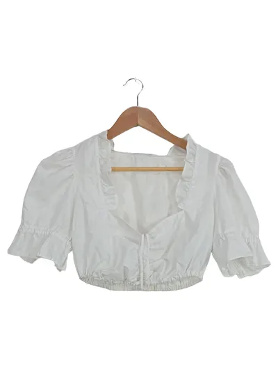 Country Line Damen Trachtenbluse Bluse Weiß Gr. 34 Feminin Rüschen
