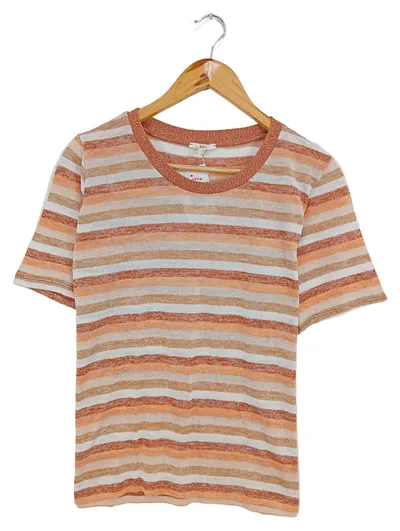 EDC Damen T-Shirt gestreift Kurzarm Mehrfarbig Gr. 38/M Freizeit