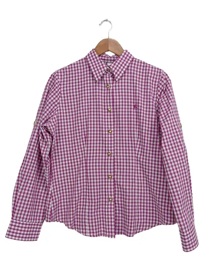 OS Trachten Damen Trachtenhemd Bluse Kariert Rosa Weiß Gr. 40/L
