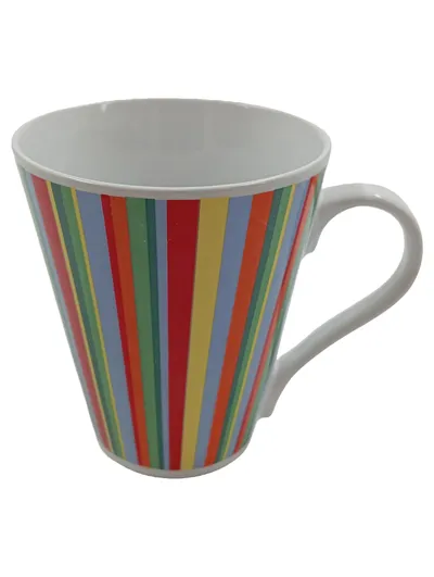 Seneca Design Kaffeebecher Tasse Bunte Streifen Mehrfarbig Keramik