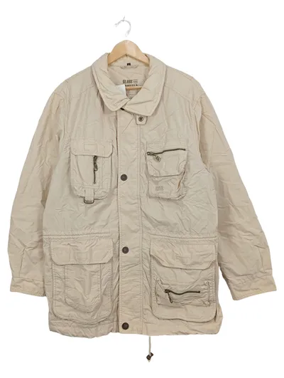 Globe Trotter Herren Outdoorjacke Beige Gr. S Multi-Pocket Safari