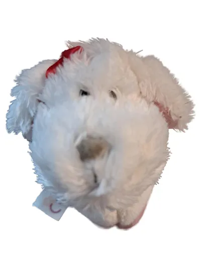 NICI Baby Kuscheltier Hund Stofftier Weiß 11cm mit Schleife
