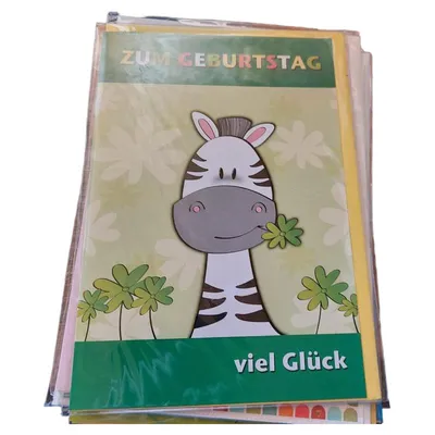Korsch Verlag Geburtstagskarte Zebra Grußkarte Mehrfarbig