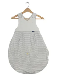ALVI Baby Schlafsack Gr. 80/86 grau weiß gestreift Baumwolle 1