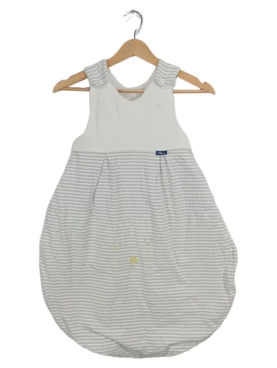 ALVI Baby Schlafsack Gr. 80/86 grau weiß gestreift Baumwolle