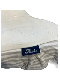 ALVI Baby Schlafsack Gr. 80/86 grau weiß gestreift Baumwolle 3
