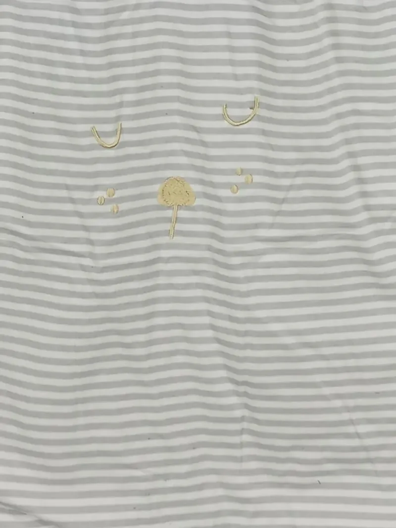 ALVI Baby Schlafsack Gr. 80/86 grau weiß gestreift Baumwolle 4