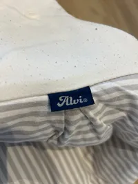 ALVI Baby Schlafsack Gr. 80/86 grau weiß gestreift Baumwolle 5