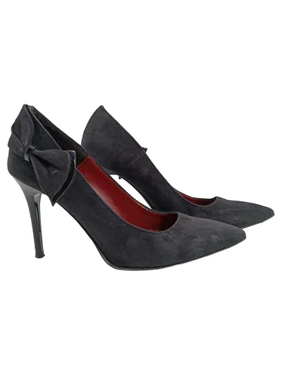 Ashley Brooke Damen Pumps Gr. 36 Schwarz Elegant Stiletto Schleife