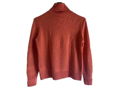 UNIQLO Damen Kaschmir Rollkragenpullover Orange Gr. M Basic Pullover