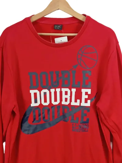 Li-Ning Herren Sweatshirt Rot Schriftzug Baumwolle Gr. XXL Sportlich