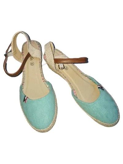 Ambellis Espadrilles Damen Gr. 39 Mint Türkis Knöchelriemen Sommer