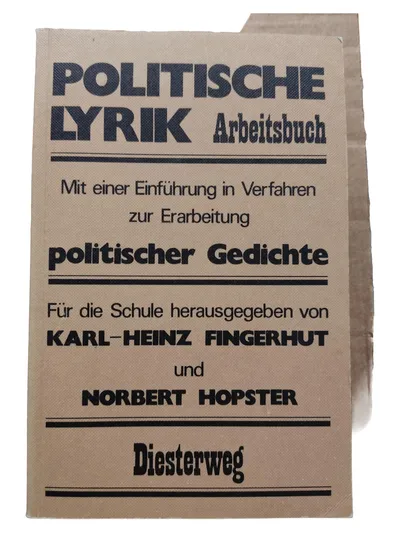 Politische Lyrik Arbeitsbuch Fingerhut Hopster Diesterweg Schulbuch Deutsch