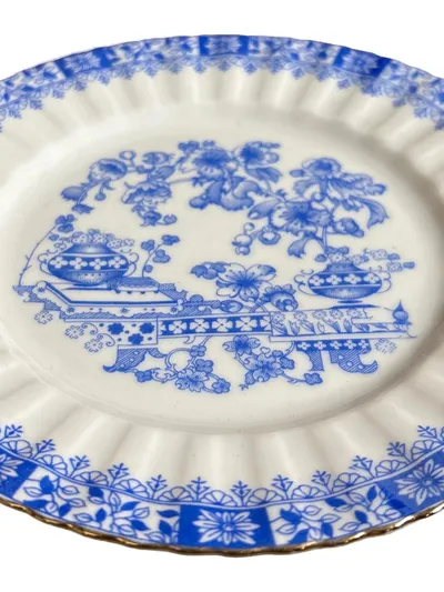 Schumann Arzberg Platzteller Porzellan Blumenmuster Traditionell Blau 18cm