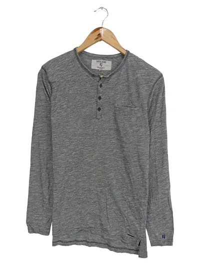 Garcia Jeans Herren Langarmshirt Grau Meliert M Casual