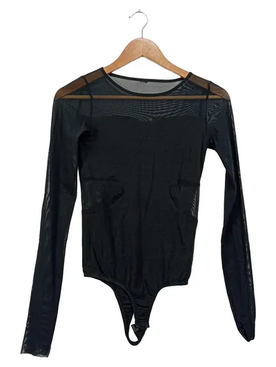 YAS Damen Body Schwarz Langarm Gr. 36 Elegant Lyocell Polyamid
