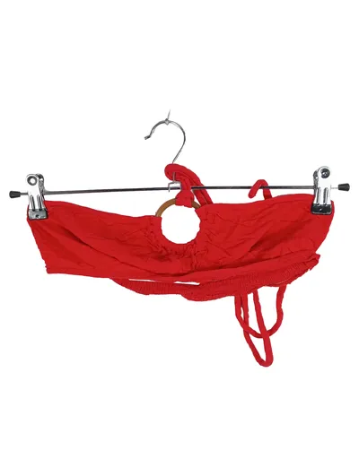 ASOS Design Damen Bikini Oberteil Gr. 38/M Rot Bandeau Ring-Detail