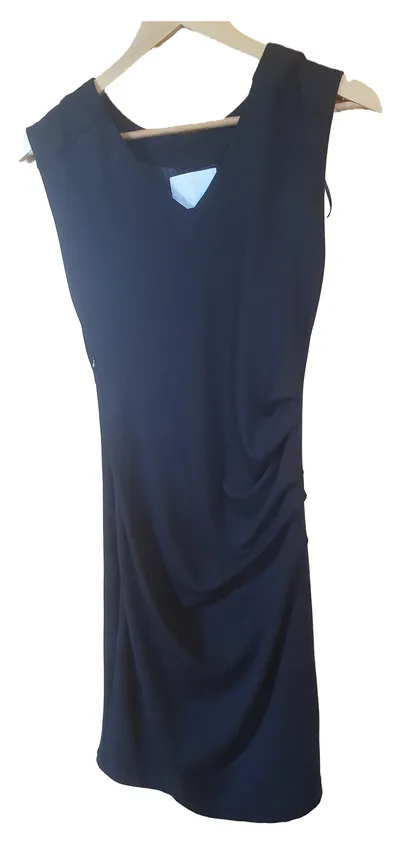 Kaffe Damen Freizeitkleid Gr. 34/XS Schwarz Casual Raffungen