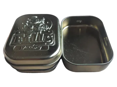 Filly Spielzeug Aufbewahrungsbox Dose Silber Metall Logo-Print Kinder