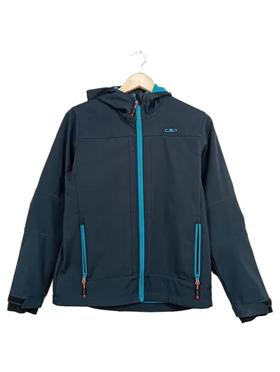 CMP Softshelljacke Kinder Gr. 164 Petrol Kapuze Outdoor Funktionsjacke